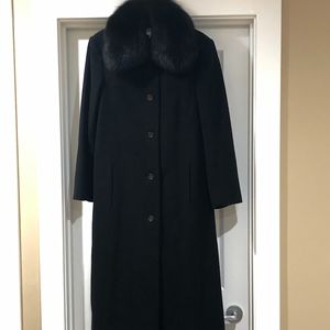 Albert Nipon Dark Brown Lambswool Winter Coat Sz 6
